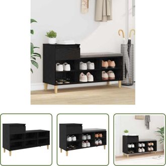 vidaXL vidaXL Cassettiera per scarpe - Mobile per scarpe con cassetto Rovere Nero 102 x 36 x 60 cm