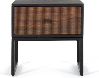 Giner&Colomer Mesita de nochde madera de palisandro y patas de metal marrón