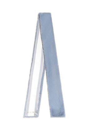 Cynthia Rowley Out East Faux Fur Silk Scarf in Blue at Nordstrom