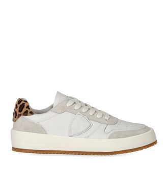 Philippe Model SNEAKER NICE LOW BIANCA ANIMALIER PHILIPPE MODEL