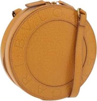 Bulgari Pre-owned Vintage Shoulder Bag - Dames - Vintage Schoudertas - Geel - ONE Size - Leer - Vintage
