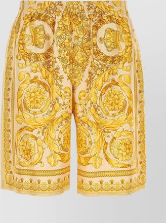 Versace baroque print silk bermuda shorts