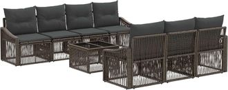 vidaXL Conjunto De Sof&aacute;s De Jard&iacute;n 8 Uds. Gris Rat&aacute;n Sint&eacute;tico Vidaxl