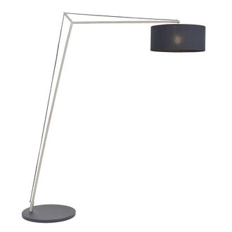 Netlighting RAVENNA Non Dimmable Contemporary Free Standing Fabric Floor Lamp in Silver
