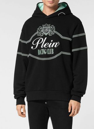 Philipp Plein Felpa relaxed fit in cotone con cappuccio e logo ricamato