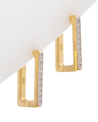 Meshmerise 18K Over Silver 0.15-0.18 Ct. Tw. Diamond Earrings