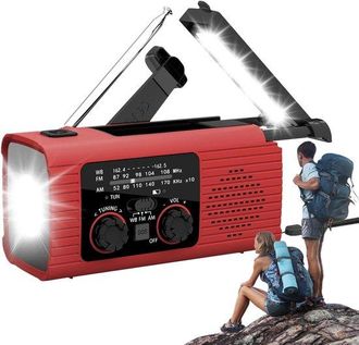 No Brand Radio Di Emergenza Per La Sopravvivenza, Radio Am/fm/noaa A Energia Solare Con Manovella E Torcia A Led Sos, 3 Metodi Di Ricarica