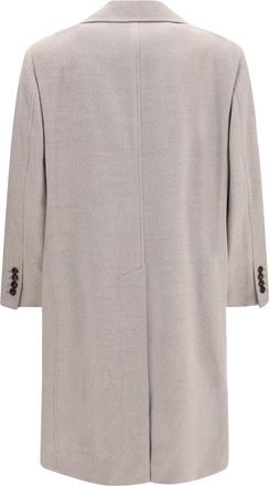 Brunello Cucinelli Mens Virgin Wool Coat Roccia+rubino Fleece Ovis Aries