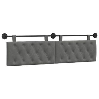vidaXL Cabecero Colgante Con Luz Led Gris Oscuro Terciopelo Vidaxl