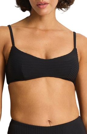 Sea Level Australia Scoop Neck Bikini Top in Black at Nordstrom, Size 12