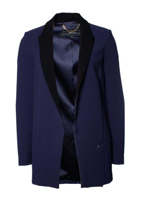 Elisabetta Franchi Blue blazer with black revert