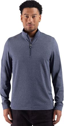 Cutter & Buck Adapt Recycled Soft Knit Stripe Mens Quarter Zip Pullover