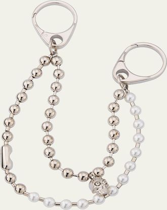 Alexander McQueen Skull and Pearly Double Chain Charm