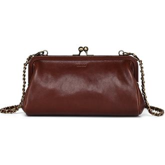 OLD TREND Iris Genuine Leather Vintage Frame Crossbody Bag in Brown at Nordstrom