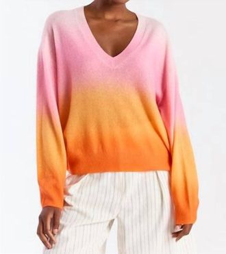 Brodie Bali Ombre Cashmere Top In Pink Bali Print