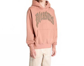 Pleasures Twitch Studded Hoodie In Clay