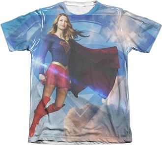 Gildan Supergirl Up In The Sky Adult Poly/Cotton Short Sleeve Tee / T-Shirt