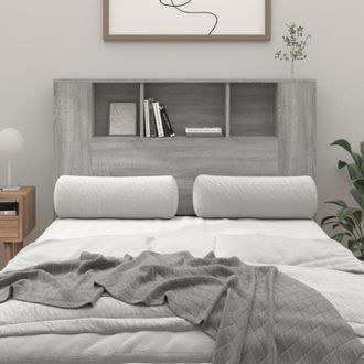 vidaXL vidaXL Testiera con Scomparti Grigio Sonoma 120x18,5x102,5 cm