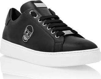 Philipp Plein Low-Top Sneakers Skull Unisex in White/black at Nordstrom, Size 46