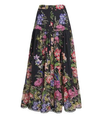 Charo Ruiz Ibiza Ann Tiered Floral-print Voile Maxi Skirt Size XS