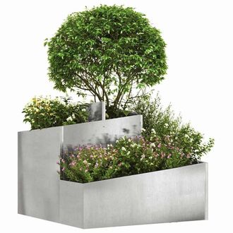 Berkfield Home Metal Planter Stainless Steel Large Durable Metal Planter in Silver