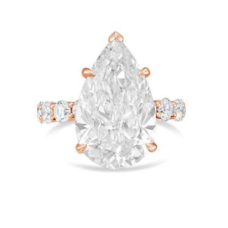 Diana M. Jewels 18kt rose gold 15ct lab grown Pear Diamond Pav&eacute; Band Ring