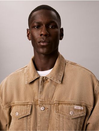 Calvin Klein Jeans Calvin Klein Mens 90s Denim Trucker Jacket - Brown - L