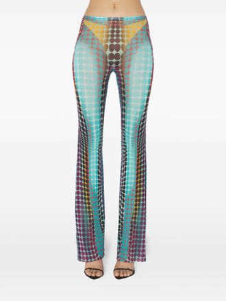 Jean Paul Gaultier Re-edition flared printed trousers - women - Polyamide - L - Blue