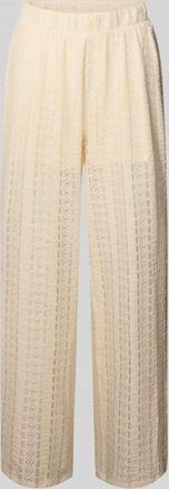 Vero Moda Weite Hose mit Spitzenmuster Modell CASSANDRA in Offwhite, Gr&ouml;&szlig;e XL