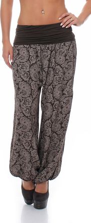 Malito more than fashion Malito Women Harem Pants with Orient Print Boyfriend Pants Aladdin Baggy Yoga 8580 (Dark Brown)