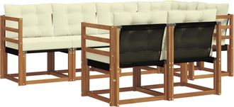 vidaXL Conjunto De Sof&aacute;s De Exterior 7 Uds. Natural Y Crema Vidaxl