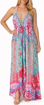 Ranee&rsquo;s Plunge Neck Maxi Cover-Up Dress in Pink at Nordstrom Rack