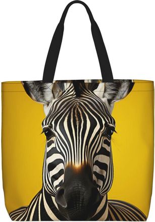 Generic Zebras Pattern Carry Bag Lightweight Tote Bag Reusable Shoulder Bags For Travel Picnic Work