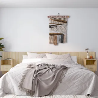 vidaXL Cabecero De Cama Con Mesitas Madera Contrachapada Roble Sonoma Vidaxl
