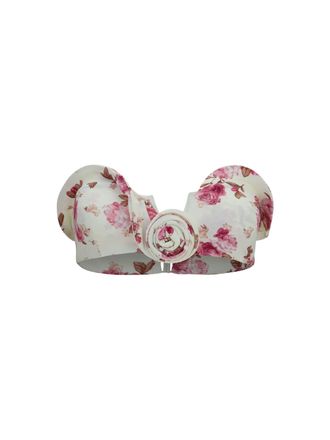 Magda Butrym Floral-Print Bandeau Swim Top - Cream