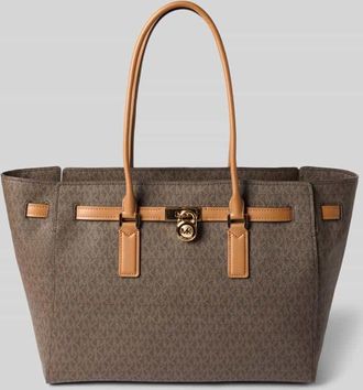 Michael Kors Tote Bag mit Label-Anhänger Modell HAMILTON in Dunkelbraun, Größe 1