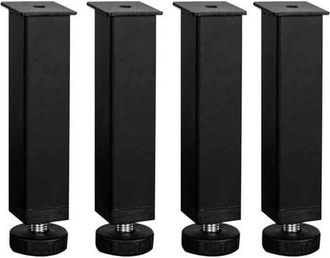 OEM Paquete De 4 Patas Ajustables Cama, Fuertes Duraderas, Resistentes Corrosi&oacute;n, Antideslizantes Resistentes Desgaste, Color Negro, 3030200 Mm