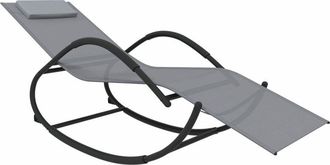 vidaXL Vidaxl - Tumbona mecedora de acero y textilene gris