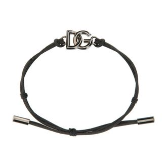 Dolce & Gabbana Bracelets, male, Black, Size: ONE SIZE DG Logo Cord Bracelet