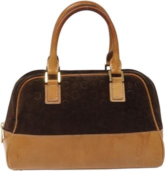Celine C Macadam Handbag Suede And Leather Brown Suede Handbag (Pre-Owned)