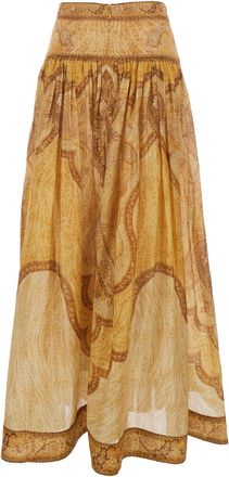 Zimmermann Womens Flared Skirt Wanderlust Multicolour Cotton