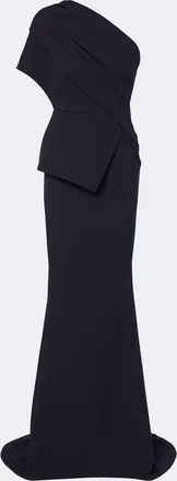 SAFiYAA Elyna asymmetric cr&ecirc;pe gown