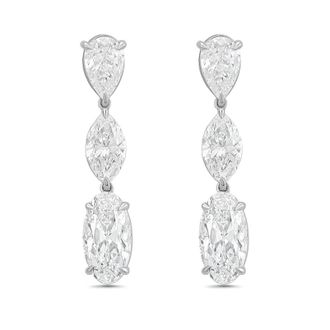 Diana M. Jewels 14kt White Gold 20cts Lab Grown Multi-shaped diamond Drop Earrings