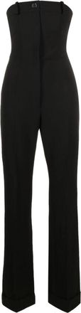 Moschino strapless straight-leg jumpsuit - women - Elastane/Polyester/Polyamide/Acetate/Silk - 40 - Black