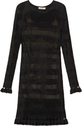 Twin-Set Abito corto con ruches - Nero