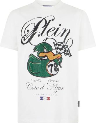 Philipp Plein T-shirt Round Neck SS Tee Duck 1978 - Heren - T-shirts - Wit - XL - Katoen - Tops