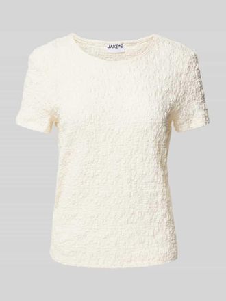 Jake*s Casual T-Shirt mit Rundhalsausschnitt in Offwhite, Gr&ouml;&szlig;e XS