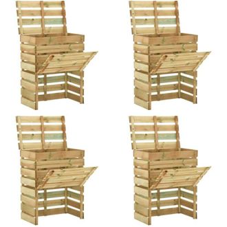 vidaXL Compostiere da Giardino Doghe 4 pz 80x50x100 cm Pino Impregnato - Vidaxl