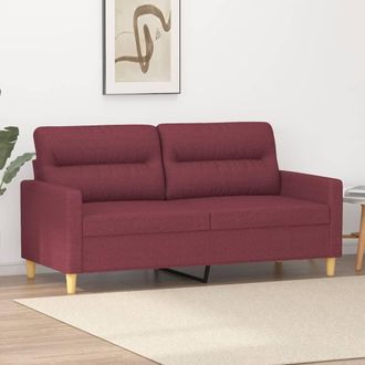 vidaXL Sof&aacute; De 2 Plazas De Tela Rojo Tinto 140 Cm Vidaxl