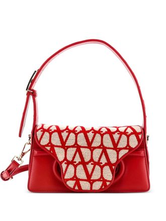 Valentino Garavani Le Petit Deuxieme Iconographe Canvas and Leather shoulder bag - Toni neutri